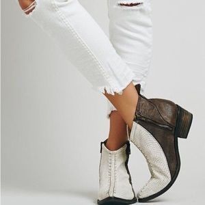 Free people snake skin cowboy ankle boots